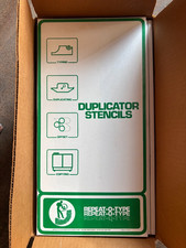 Green 4-Hole Mimeograph Stencils Vintage Repeat-O-Type -1 Quire / 24 sheets picture