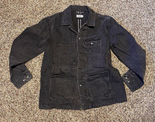 Taylor Stitch Men's Black Selvedge Jacket  Front Point Collar Pockets Size 44 picture