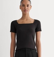 Everlane The Form Square-Neck Top Black Size Small NWT picture