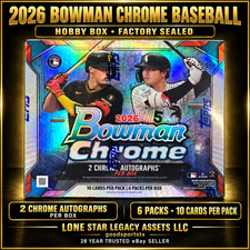 2026 Bowman Chrome Baseball Hobby Box Factory Sealed 2 Autos 1st Bowman MLB picture