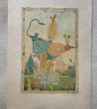 BERNARD BERTHOIS-RIGAL Mystical World II Original Lithograph Signed Lim.Ed82/85 picture