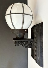 Antique Original Early 1900s 20s Art Deco Metropolitan Cast Iron Light Sconce picture