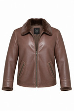 Wilsons Leather Jacket Men Large Brown Removable Rabbit Fur Liner Pelle Studio picture