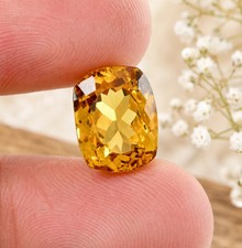 Natural Stunning 10 Ct Yellow Sapphire GIE Certified Cushion Cut Loose Gemstone picture