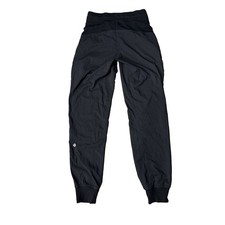 lululemon Women’s Black Jogger Pants Drawstring Pockets Stretch Size 0 picture