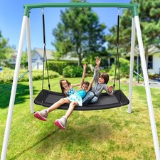 Trekassy 440lb Metal Swing Set for Kids with 60