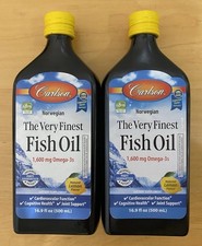 Carlson Labs The Very Finest Norwegian Fish Oil 1600mg Omega-3s 500 mL Lot Of 2 picture