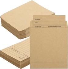 100Pcs Vintage Library Pockets and Cards 3.5 x 4.5 inches picture