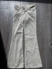 Vintage 1970s Levi's Cream Hopsack Bell Bottom Flare Pants 28x31 picture