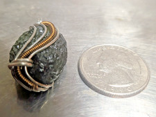 Moldavite Wire Wrapped Pendant Handcrafted Silver Jewelry 24ct picture