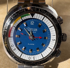 VINTAGE Lord Nelson ALARM World Time Super Compressor Style 17 Jewel Serviced picture