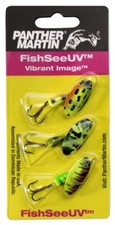 Panther Martin Trout Bass Spinners 1/8 Oz  FishSeeUV™ Vibrant Image™ 3Pack picture