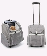 Lollimeow Pet Rolling Carrier: Dog, Cat, Puppy Travel Backpack with Wheels picture