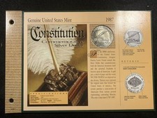 1987-P Constitution Dollar 90% Silver Commemorative - SHIPS FREE picture