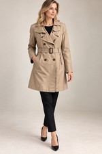 Anne Klein Women's Beige Trench Coat Size L picture
