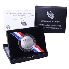 2014 S Baseball Hall of Fame Proof Commem CN-Clad Half Dollar OGP & COA picture