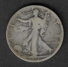 1918-D WALKING LIBERY HALF DOLLAR - GOOD Nice Looking For the Grade picture