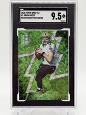 2016 Panini Spectra Drew Brees #2 Neon Green White Jersey /25 SGC 9.5 Saints HOF picture