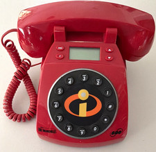 SBC The Incredibles Retro Corded Telephone w/ Caller ID, Red/Black picture