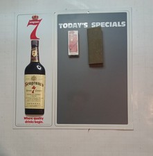 Vintage 1970’s Seagram's 7 Metal Menu Chalk Board 