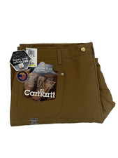VTG Carhartt B10 BRN Quilt Lined Duck Canvas Work Pants Made In USA 46x32 Union picture