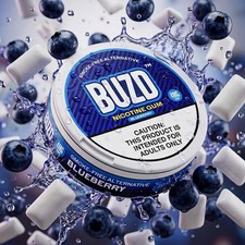 BUZD | Nicotine Gum, Bluebery, 4mg, 20ct - EXP 4/21/28 (776000) OTC picture
