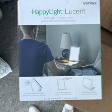 Verilux HappyLight Lucent Light Therapy Lamp, White, Bidirectional Stand, 3yr picture