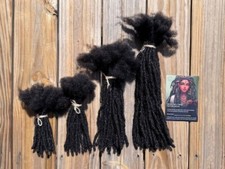 10 curls Textured interlocd human hair Dreadlock extensions, blunt tips, length: picture