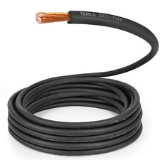 TEMCo 2 Gauge AWG 100 Ft Black Flexible Copper USA Welding Cable Battery Wire picture