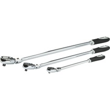Klutch Flex Head Ratchet Set, 3-Pc., 1/4in., 3/8in. and 1/2in. Drive picture