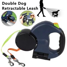 Dual Pet Leash Retractable Reflective Lead 360 Swivel Double Dog Walking Leash picture