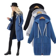 Women's Oversized Jacket Sweatshirt Warm Fleece Jumper Sweater Coat Hoodie Tops picture