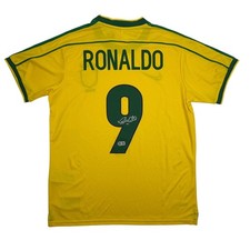 Autographed/Signed Ronaldo Nazario Brazil Yellow Jersey Beckett BAS COA #2 picture