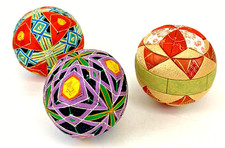Japanese Vintage Temari Balls Set Traditional Folk Toy Embroidery picture