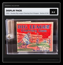 1933 Goudey Big League Chewing Gum Display Pack - Authentic Wrapper, Card, Gum picture