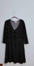 Bobbie & Brooks Black Polka Dot Dress, Midi, 2X, ruched neckline picture