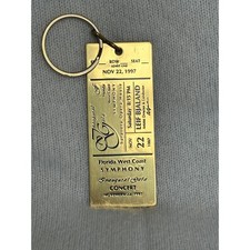 Vintage 1997 Florida West Coast Symphony Inaugural Gala Brass Ticket Keychain. picture