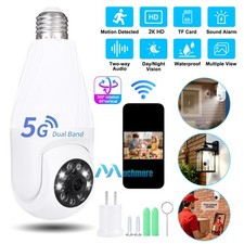 5G Bulb Cam 2K Full HD Outdoor PTZ Security Light Bulb Camera Color Night Vision picture