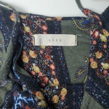 Lush XS Maxi Dress Green Floral Paisley Print Boho Revival Prairie Cottagecore picture