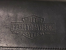 Vintage Early 1990’s Harley-Davidson Black Trifold Wallet w/ Chain BNWOT picture