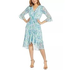 Adrianna Papell Printed Chiffon Wrap Dress / Size 2 / BRAND NEW / NWT / MSRP 169 picture