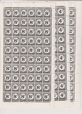 St Lucia 1949 - 1952 2c, 4c and 8c Postage Due Complete Sheets of 60 RARE picture