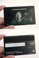 AMEX Platinum Custom Floral Black Card Priority Pass Design Small | Big Chip picture