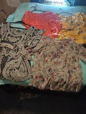  Mixed Clothing Lot of 7  XL cute blouses.      Cotton Blend Floral Multicolor picture