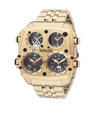 Invicta Aviator ZULU TIME 4 Zone Men's Watch 50mm Gold 49604 BRAND NEW picture