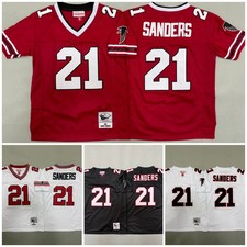 ​​Tariffs​ Free YOUTH'S Falcons #21 Deion Sanders Throwback Stitched Jersey. picture
