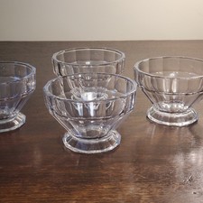Vtg Set (4) Glassware Sherbet Dessert Ice Cream Footed Pedestal Bowl Dishes  picture