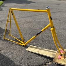 Vintage 1985' Trek 360 Steel Bicycle Frame  25”  (63cm)  - Yellow 57cm TT. TALL picture