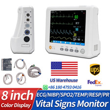 US Warehouse 8-inch Portable Patient Monitor Multi-parameter Vital signs monitor picture