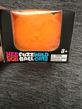 NEW Schylling NeeDoh Wild Cats Fuzz Ball Orange RARE WIDE OPEN EYES  picture